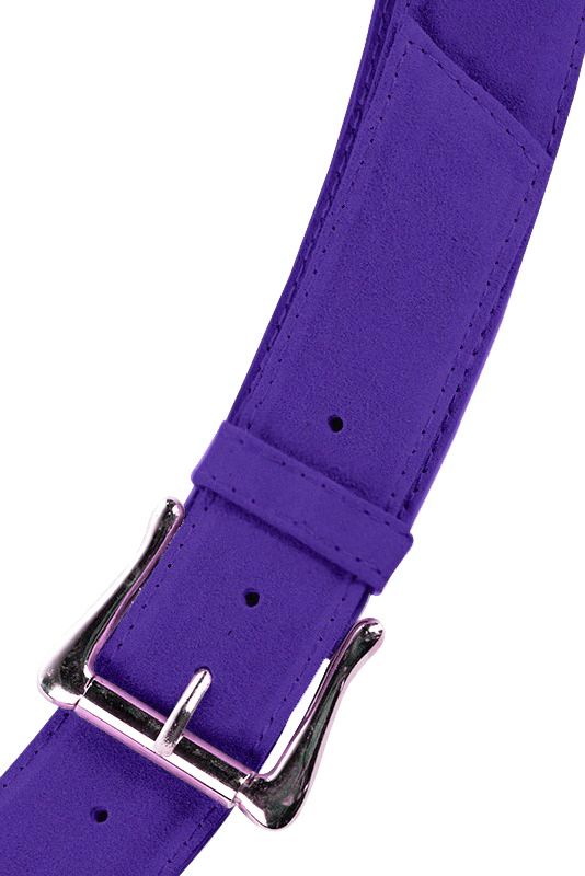 Violet purple women's dress belt, matching pumps and bags. Made to measure. Top view - Florence KOOIJMAN